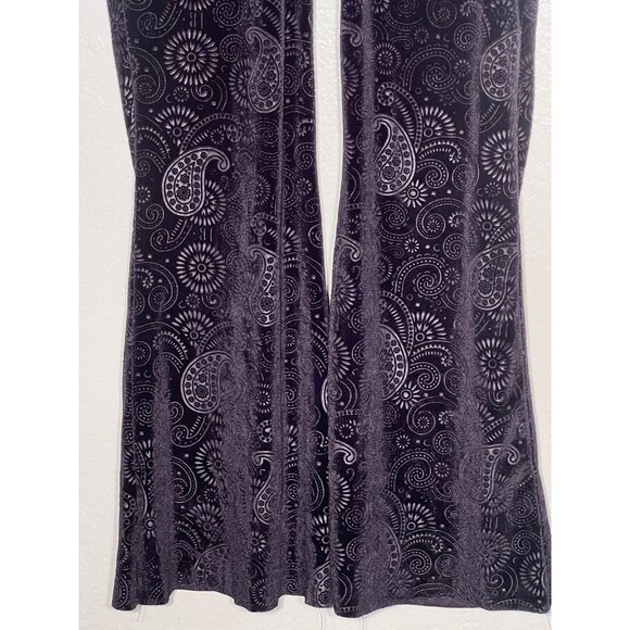 NWOT Pretty Attitude XL Black Velvet Burn Out Paisley Flare Witchy Gothic - Picture 6 of 14